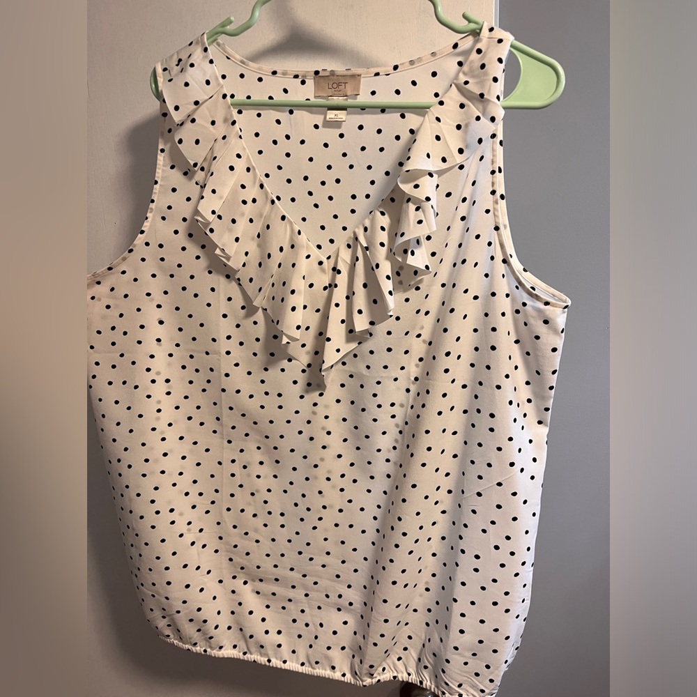White polka dot blouse